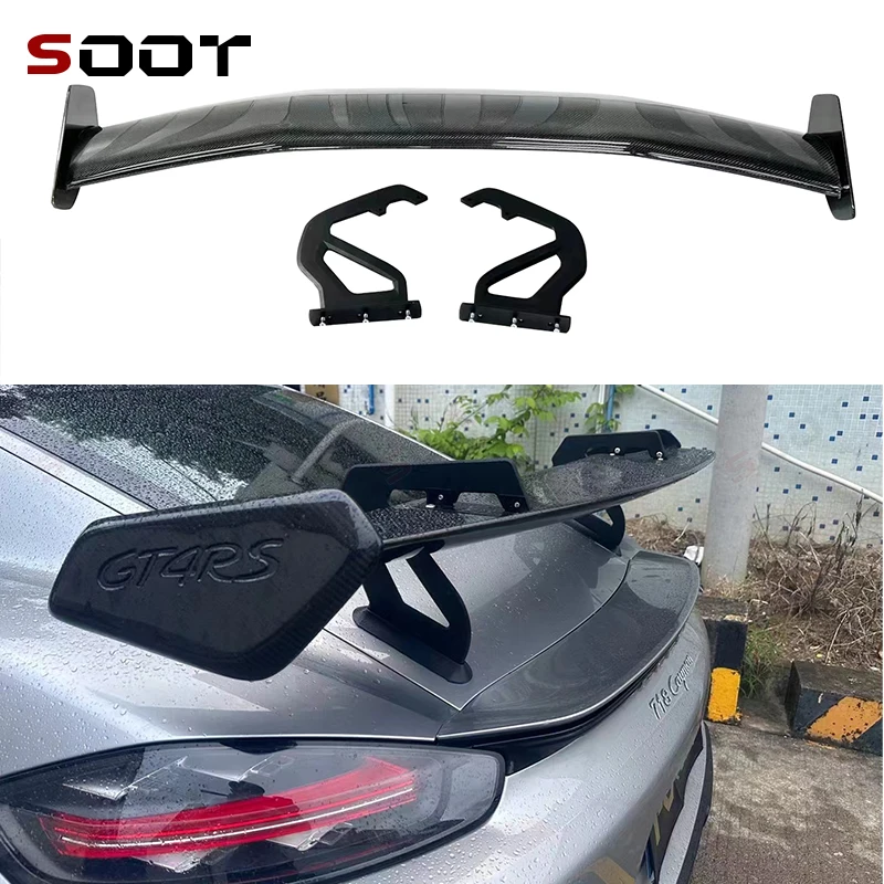 

For Porsche 718 981 987 Boxster Cayman Carbon Fiber Spoiler Tail fins Rear Trunk Spoiler Guide Wing Rear Wing Upgrade body kit