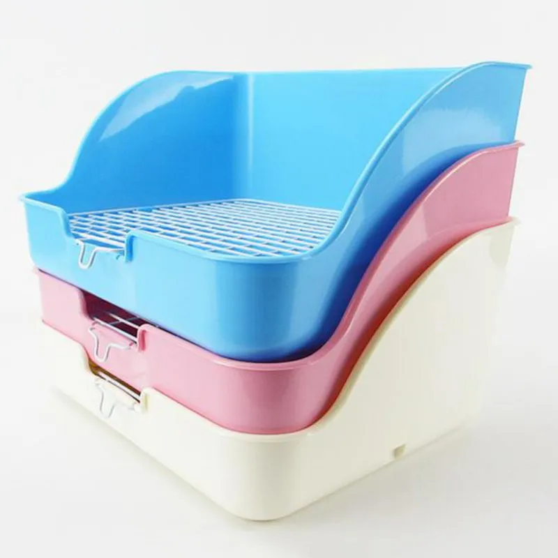 Pet Cat Rabbit Toilet Mesh Square Potty Trainer Rat Hamster Corner Litter Box cleaning Training Tray For Small Animal Pets