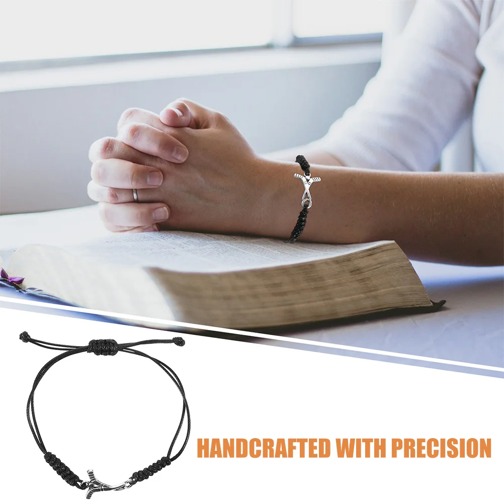 2 قطعة أساور الهوكي المضفر حبل قابل للتعديل للمراهقين فرق الهوكي الميداني المدربين الرياضة مجوهرات مروحة هدية معصمه #3