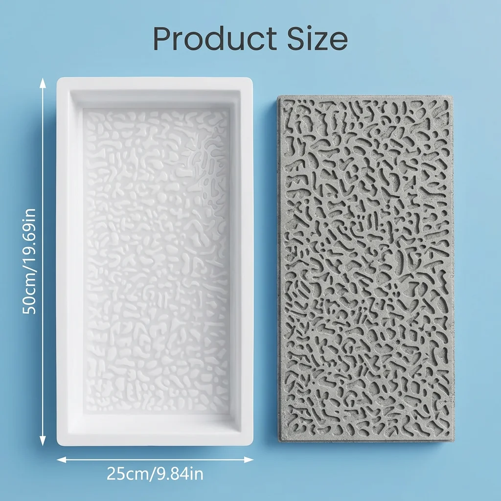 DIY Reusable Concrete Garden Path Mold 3D Square Plastic Outdoor Step Stone Paving Kit for Garden Decoration
