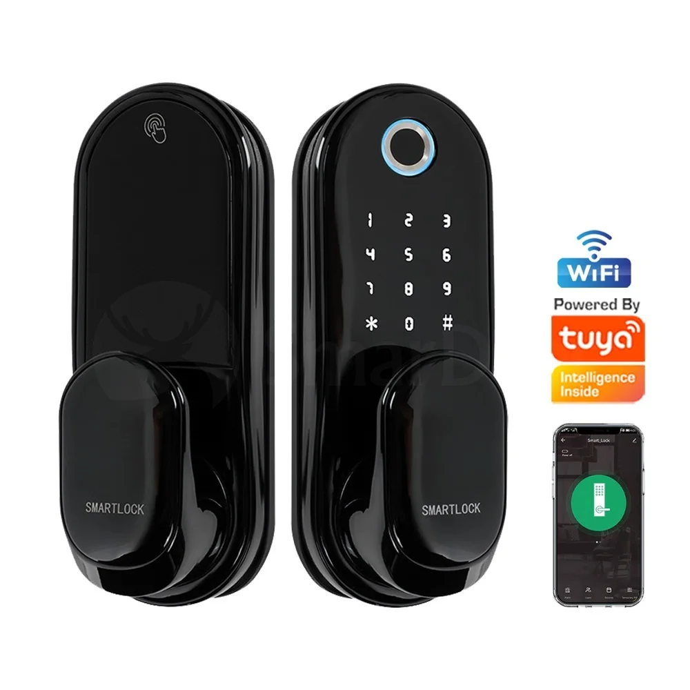 Top Electronic Lock for Tuya Smart Door Lock with WiFi Fingerprint/smart card/password/key/App unlock Keyless entry