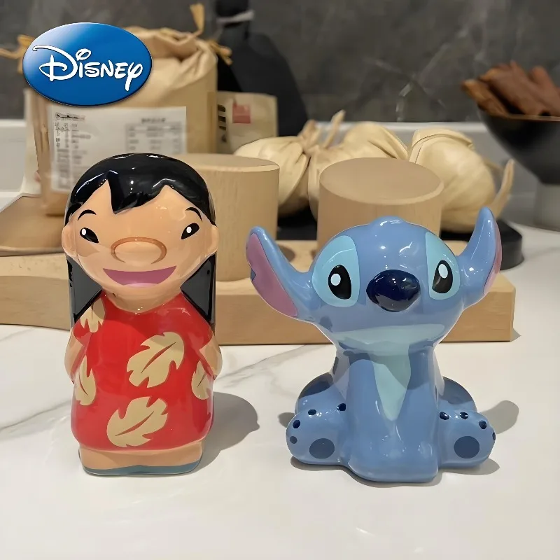 ديزني التوابل جرة غرزة الكرتون لطيف السيراميك الملح السكر MSG الفلفل مسحوق التوابل تخزين جرة المطبخ سطح المكتب حلية مجموعة