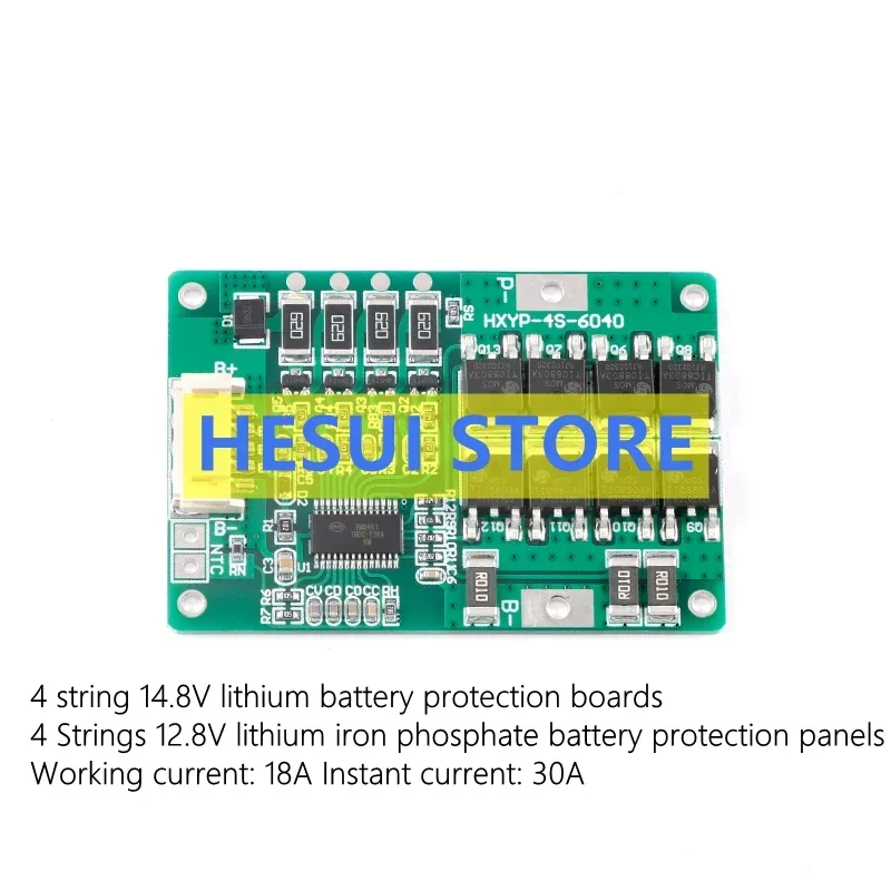 4 String 12.8/14.8/16.8V32650 Lithium Iron Phosphate battery protection panel balance anti-overcharge and overrelease module