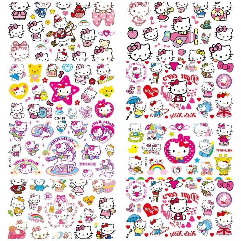 Sanrio Hello Kitty Tattoo Sticker Anime Figures Cinnamoroll Tattoo Stickers Cute Party Kid Water Transfer Sticker Birthday Gifts