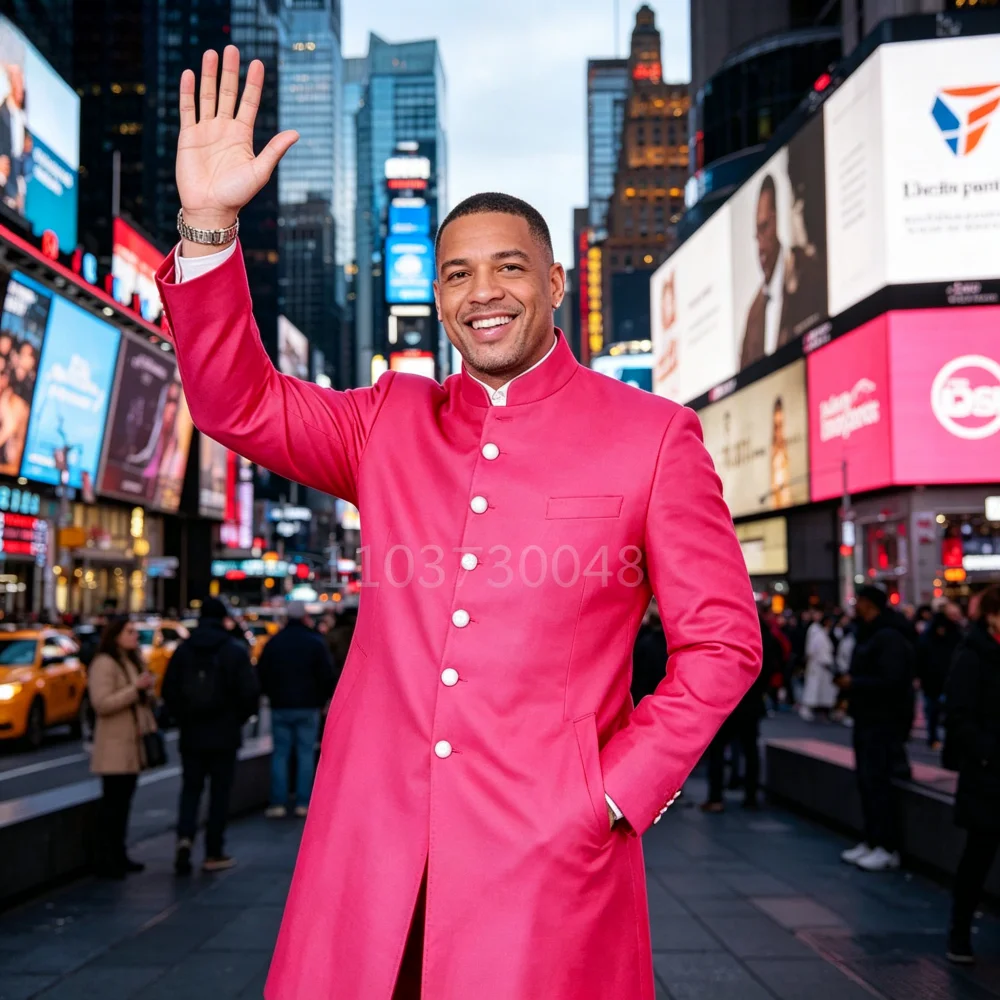 

Костюм для жениха и свидетелей на свадьбу, 2 шт., синий, с уникальным воротником, однобортный, длинный пиджак и брюки, приталенный крой, мужская одежда для церемонии