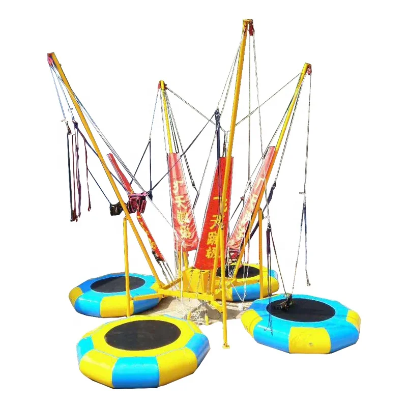 Factory Hot Sale Four Way Bungee Jumping Trampoline With Trailer Electric Bungee Jumping For Four People