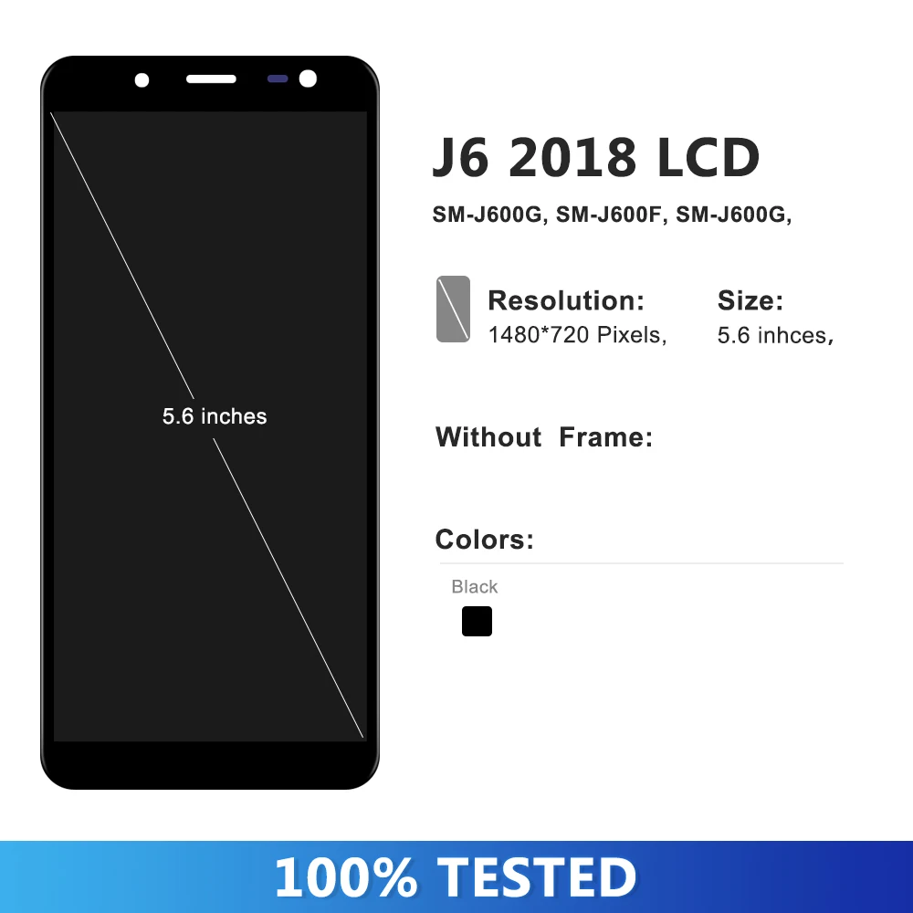 Pantalla LCD Super AMOLED para Samsung J6, montaje de digitalizador con pantalla táctil, J6, J600, J600F/DS