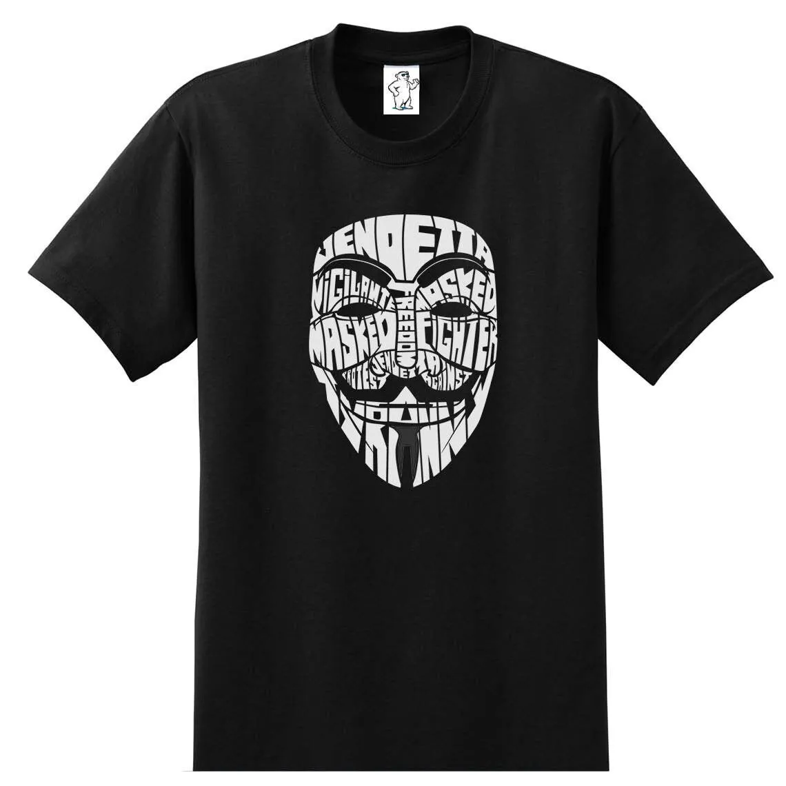 Vendetta Words Calligram T Shirt Men'S Big And Tall