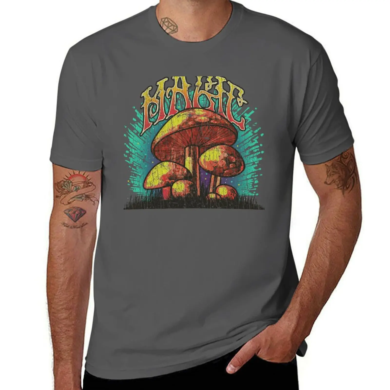 

Magic Mushrooms 1971 T-Shirt Minimalist Graphic Tee Shirt