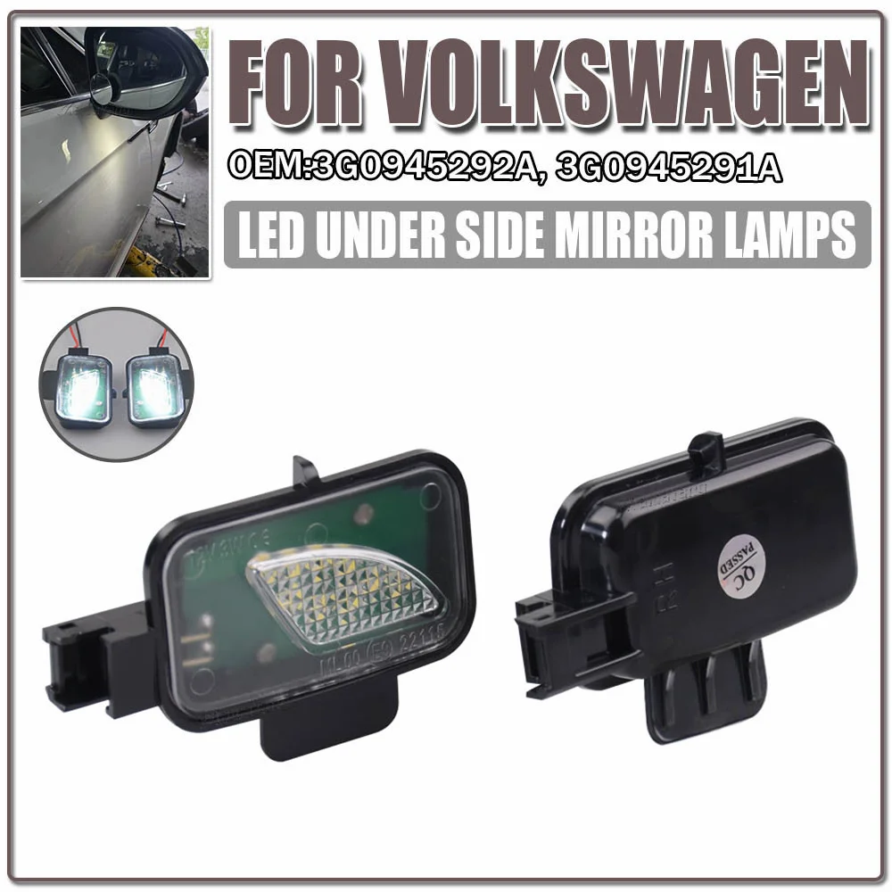 

2Pcs For Volkswagen VW Passat B8 3G2 Variant Alltrack 3G5 Arteon 3H7 LED Under Side Mirror Light Puddle Lamps 6000K White