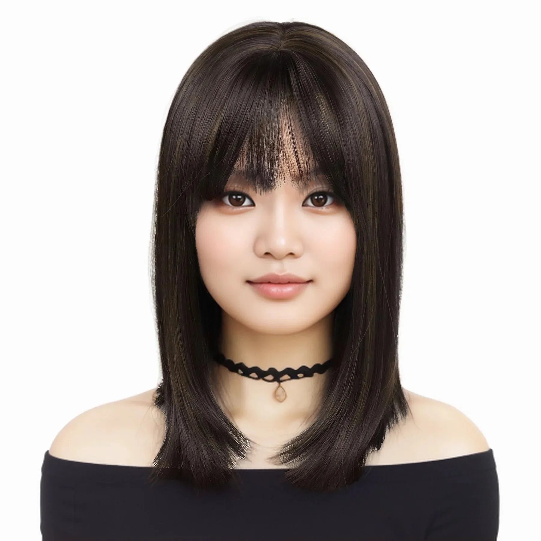 

Синтетические темно-коричневые парики для женщин, короткий парик боб, прямая стрижка, парик для девочек, аниме, костюм для косплея, парик на Хэллоуин