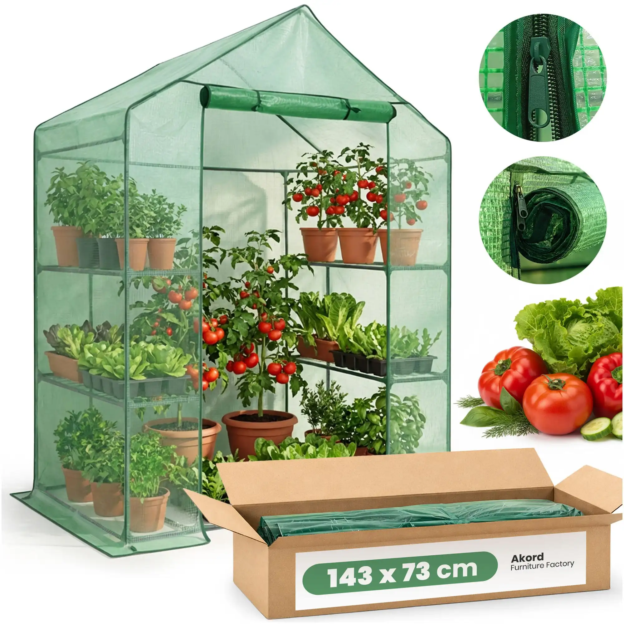 Mini-kas tuinfoliehuisje met planken 1 deur Wit 143x73x195 cm
