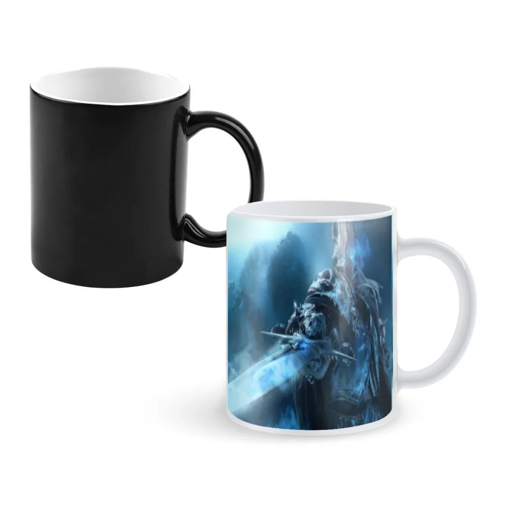 

World Of Warcraft Lich King Creative Change Ceramic Mug Heat Revealing Coffee Cup Breakfast Cup Mug Friends Gift