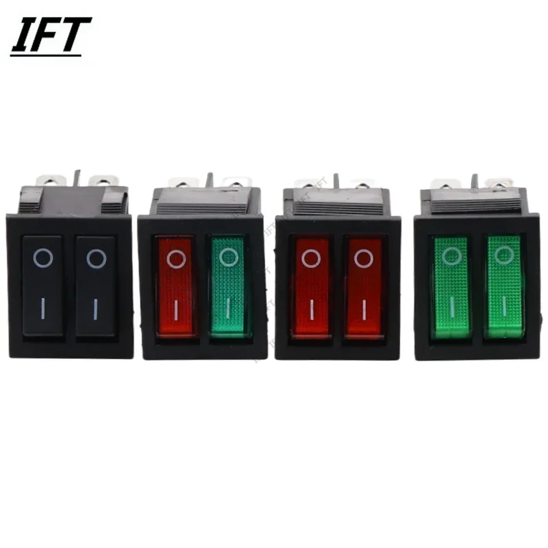 1PCS KCD8 6PIN 16A 250V 20A 125V Double Light switch Rocker Switch Waterproof ON-OFF KCD6 Boat Power Switchs