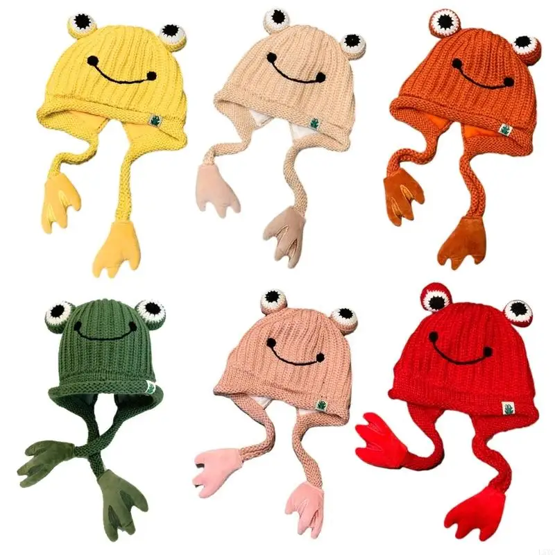 

L5YC Lovely for Frog Knitted Hat for