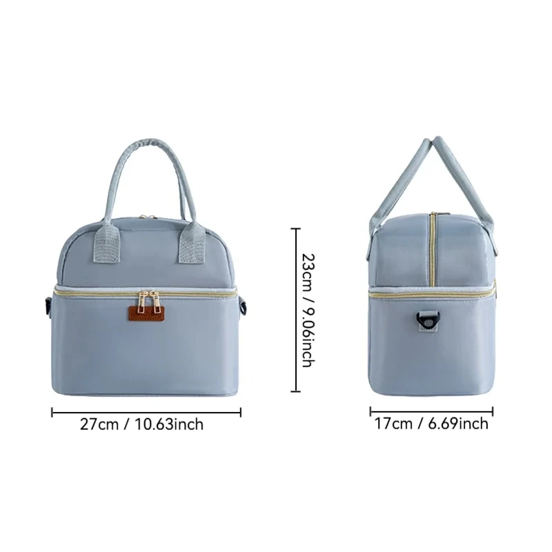Tragbare isolierte Lunchtaschen für den Außenbereich, Thermo-Kühltasche, auslaufsicher, Handarbeit, Lunchbox, wasserdichte Tasche, Organizer-Tasche – Detail 9