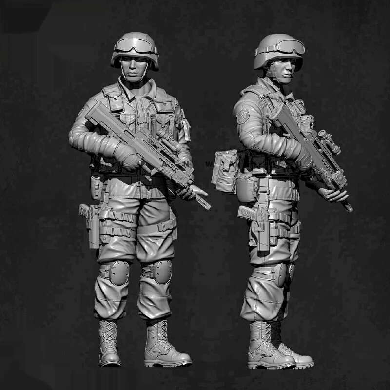 

1/35 Chinese Army Soldiers Resin Model Figure Gk Micro Miniature 3d Printed White Model Toy Unassembled And Unpainted Kit
