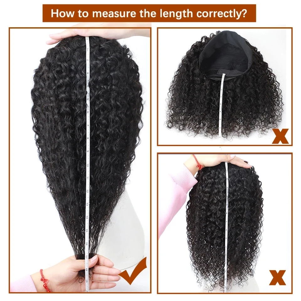 Afro Kinky Curly Headband Wigs 180% Density Human Hair Wig Glueless Headband Kinky Curly Wig For Black Women Remy Jarin Hair