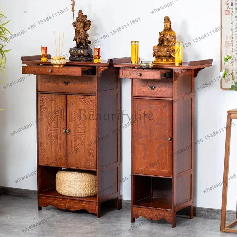Buddhist Altar Cabinet God of Wealth Cabinet Offering Buddha Altar Home Incense Table Offering Table