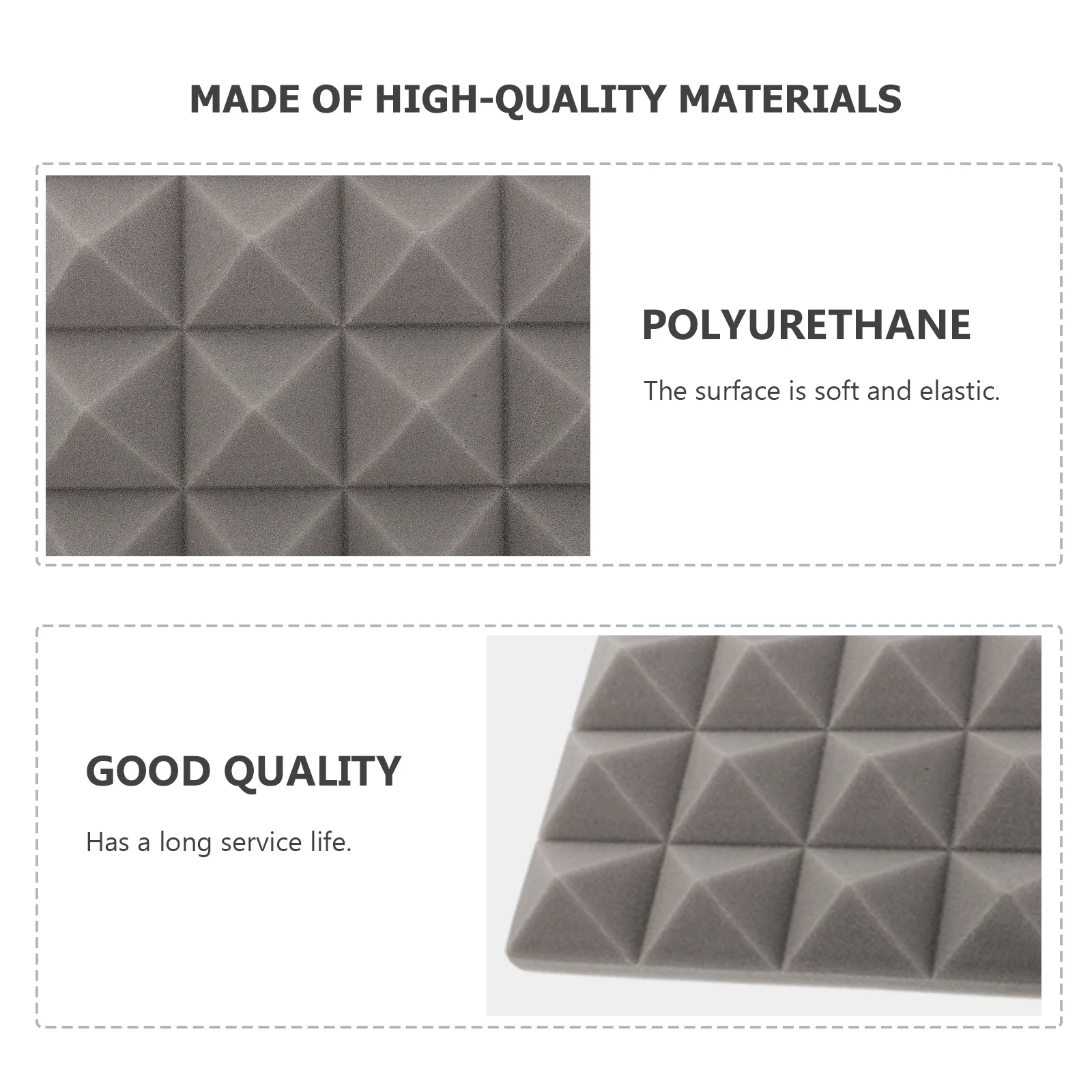 

22pcs Sound Proof Panels Pyramid Acoustic Mats For Home Studio Wall Ceiling Noise Absorption Grey Polyurethane Fire Resistant