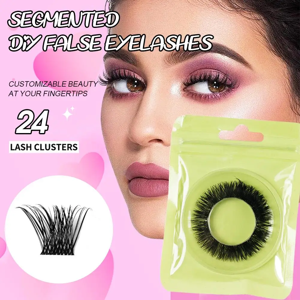Ciglia finte segmentate fai-da-te Linea intera trasparente Ciglia auto-greentate Arricciatura naturale Ciglia spesse e soffici