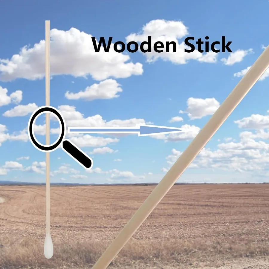 مسحات قطنية طويلة 6 بوصة 500 قطعة مسحات قطنية مسحات قطنية طويلة بمقبض خشبي رائعة لتنظيف المسدسات والعناية بالحيوانات الأليفة والمكياج