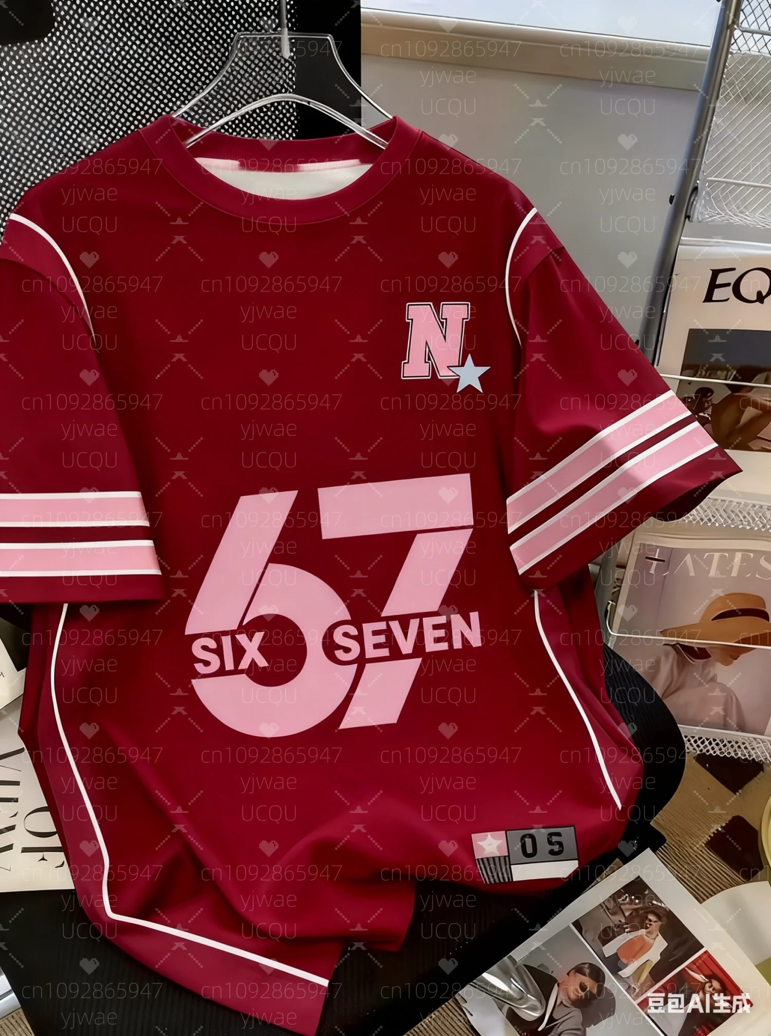 تي شيرت نسائي بأكمام قصيرة موديل 2025 برقبة دائرية تي شيرت فتاة Sixty Seven Meme Viral 67 للأطفال والكبار تي شيرت مضحك على الإنترنت تي شيرت Mem #6