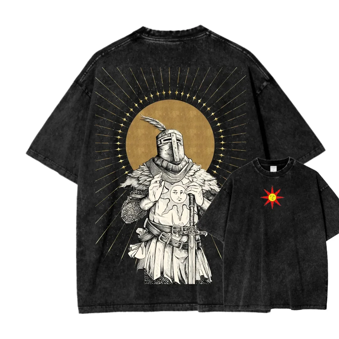 Classic Action Game Dark Souls Artorias The Abysswalker T-shirt Men Women Gothic Loose Casual Oversize Cotton Top Summer New Tee