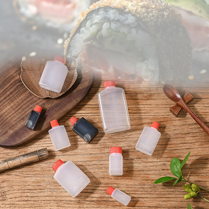 C 10PCS plastic 15/30M Sauce Bottle Sushi Tool Condiment Mustard Dispenser Sauce Vinegar Oil Ketchup Gravy Cruet Kitchen Gadgets