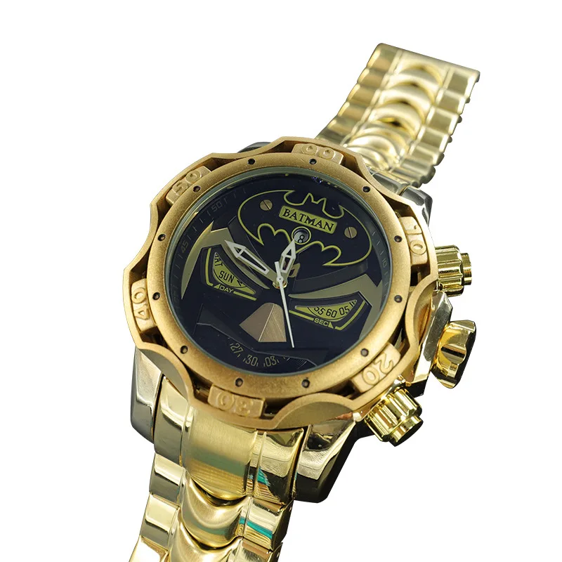 Imagem -05 - Ouro Mágico Bat Relógio Grande Dial Esporte Casual Personalidade Moda Correspondência Novo