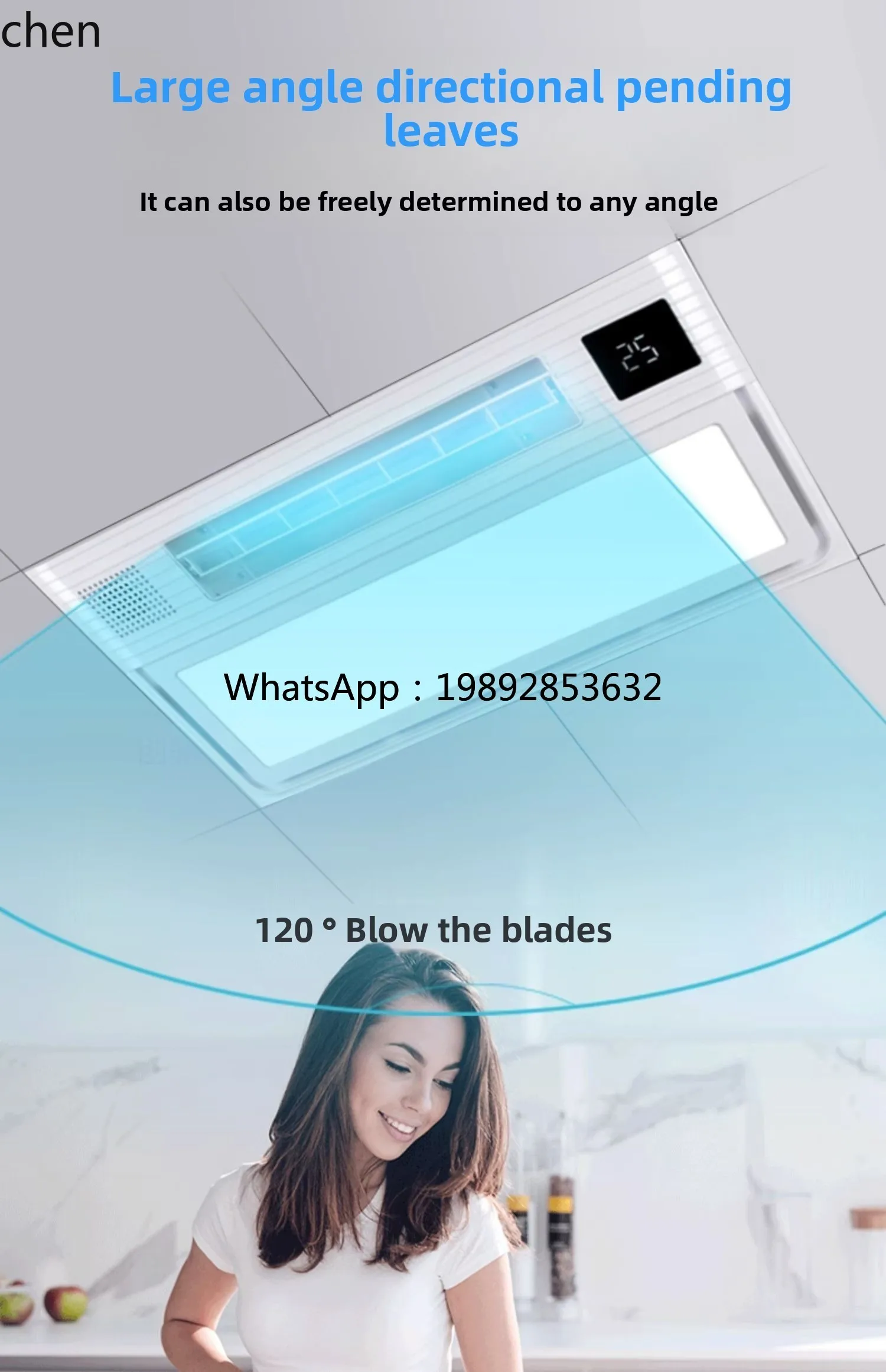 Liangba إضاءة المطبخ 2 في 1، مبرد منفاخ الحمام المدمج، مروحة كهربائية للسقف