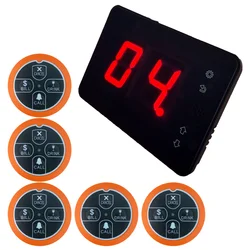 KOQI LIMITED Sistema di Chiamata Senza Fili 1 Ricevitore Visualizzazione del Numero 5 Pulsante di Chiamata Servizio Al Tavolo di Attrezzature Ristorante