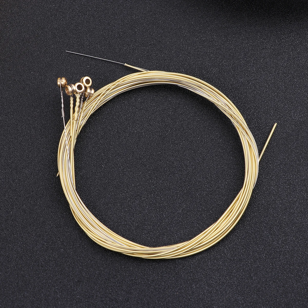 

Acoustic Guitar Steel Brass String Bright Golden Color Stainless Wire Anti-Rust Coating Hollow Bead for Guitar Practice Music