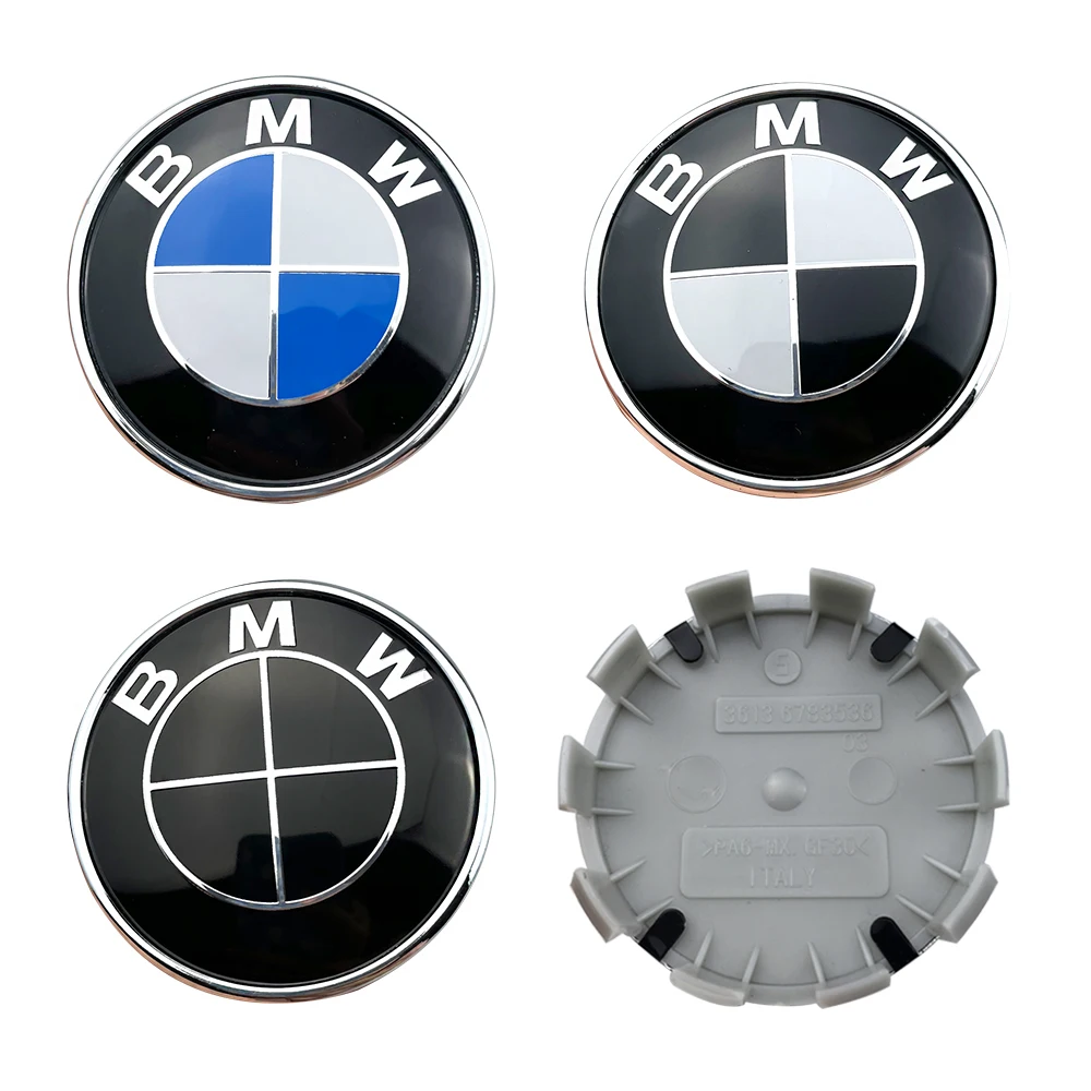 4pcs BMW wheel center cap 68mm blue hub cover emblem for bmw E46 E39 F20 E87 E90 E60 X5 F30 G30 E30 E34 E36 X3 G20 M accessories