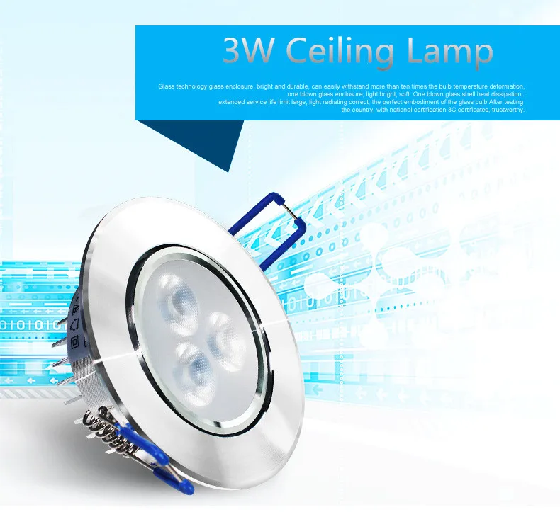 3W Ceiling Light High Power Fixture Home Decoration Lamp 220V Spot Light lamp Input 3W modern Embedded decoration light Lighting