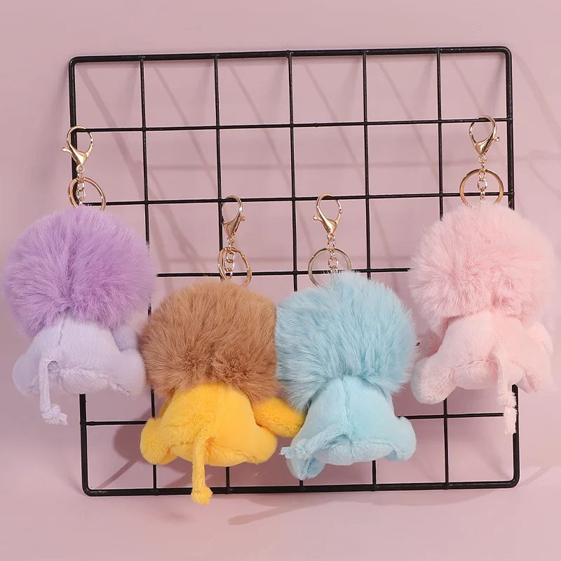Cute Colorful Lion Plush Keychain Soft Fluffy Little Lion Stuffed Doll Bag Pendant Backpack Decor Girls Gift - view 3