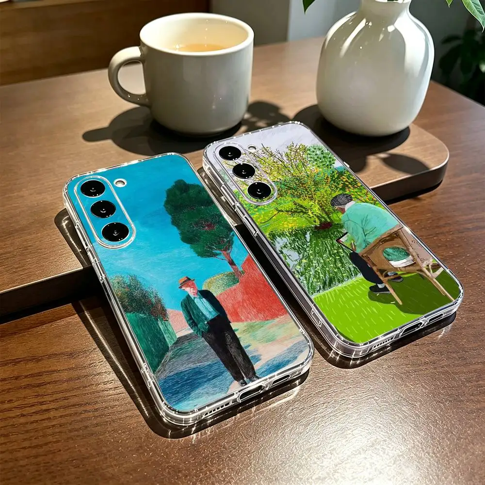 David Hockney Art  Phone Case Transparent Silicone Soft For SamsungA10,12,20,21S,30,31,40,50,51,52,70,71