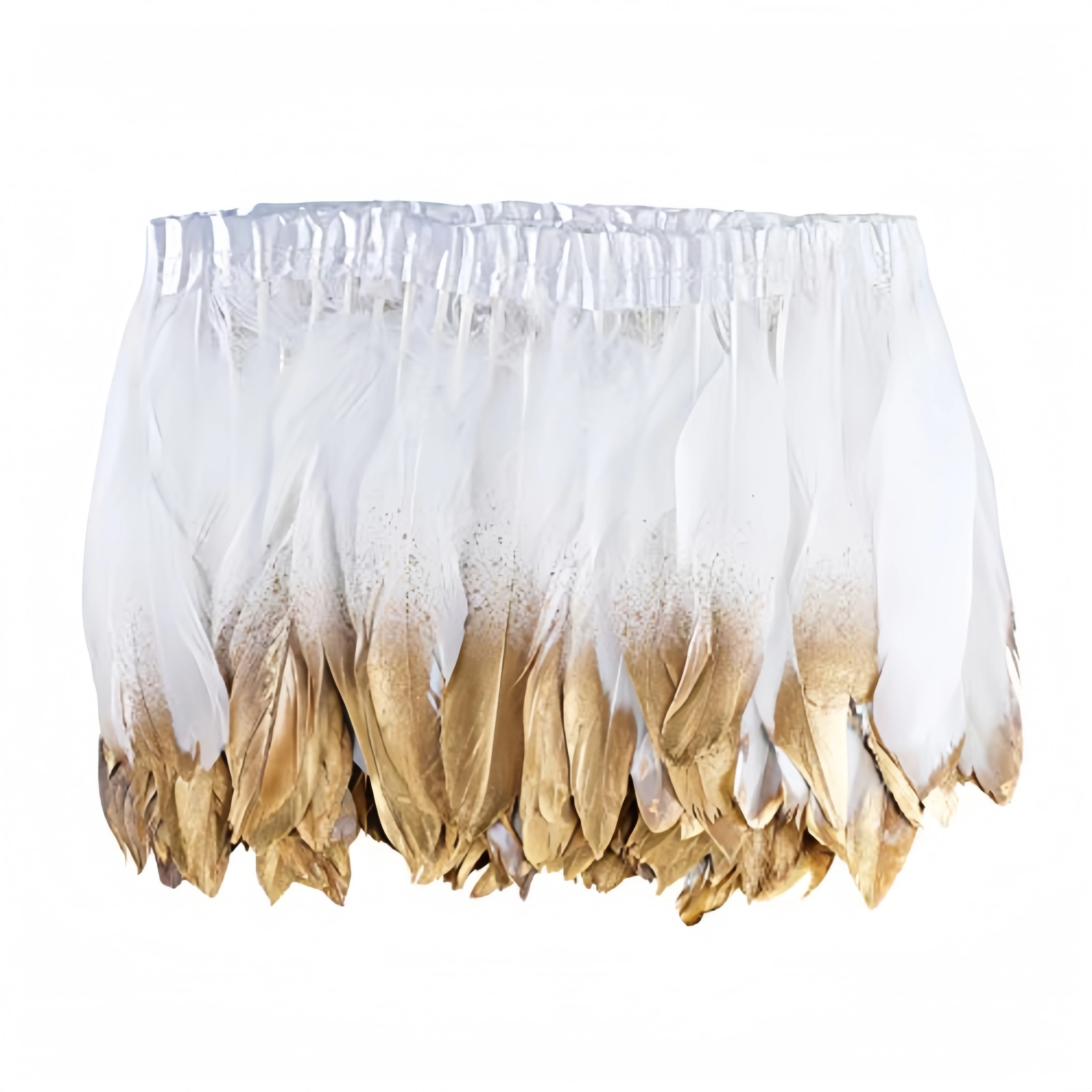 

15-20cm Golden Tip Goose Feathers Trim DIY Sewing Fringe Clothing Accessories Gold Sprayed Feather Ribbon