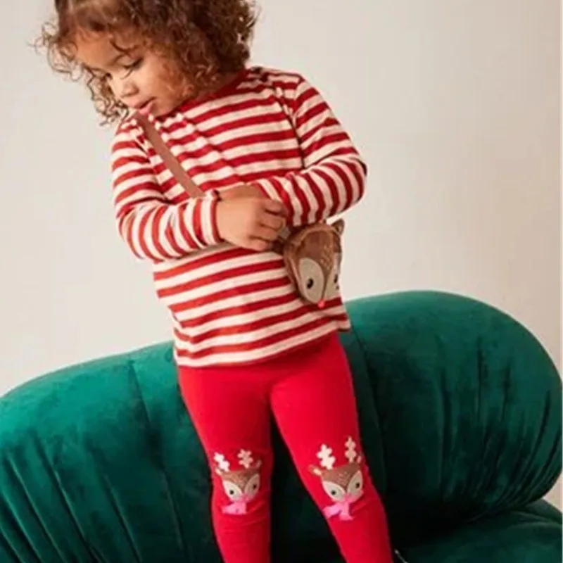 Leggings for Kids Girls Autumn Wind Girls Baby Christmas Elk Bottoming Trousers Outer Wear Dress with Girls Trousers