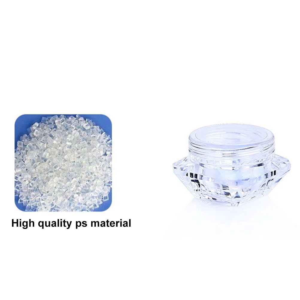 

5Pcs Diamond Bottle Travel Container for Face Cream Makeup Shampoo Small Wide Mouth Storage Jewelry Gems