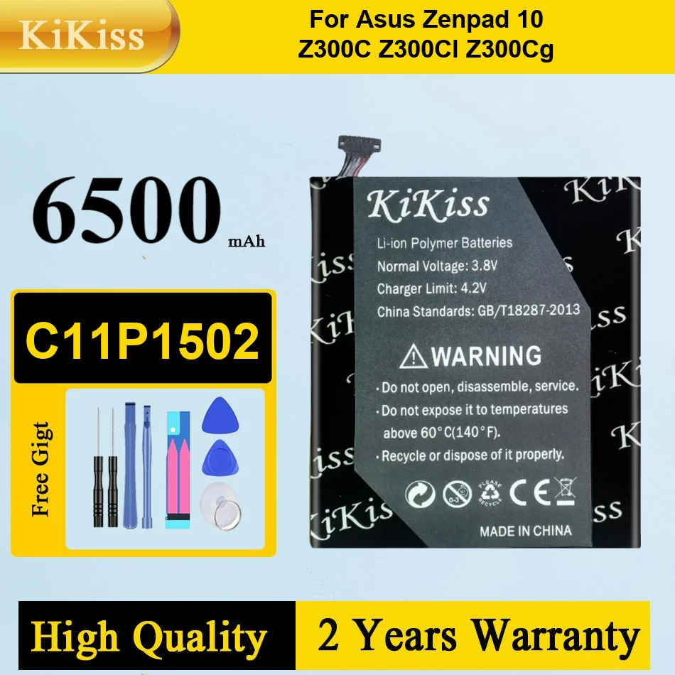 

6500mAh kikiss Battery For ASUS ZenPad 10 Z300C Z300CL Z300CG C11P1502 Full Capacity