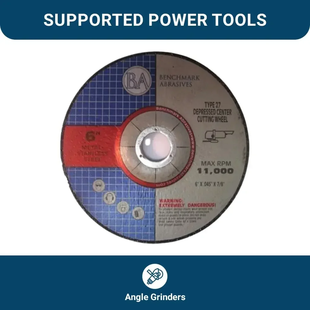 Abrasives 6" Aluminum Oxide Depressed Center Thin Cut Off Wheel .045" Thick 7/8"Arbor, Metal Cutting Grinding Wheel, Angle Grind