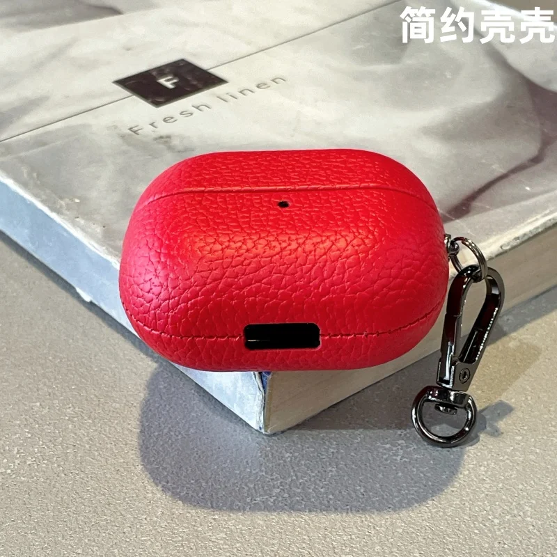 2025 for Samsung galaxy buds 3 pro case luxury Lichee Pattern cover cover for samsung buds 3 pro buzz3 capa Genuine Leather Case