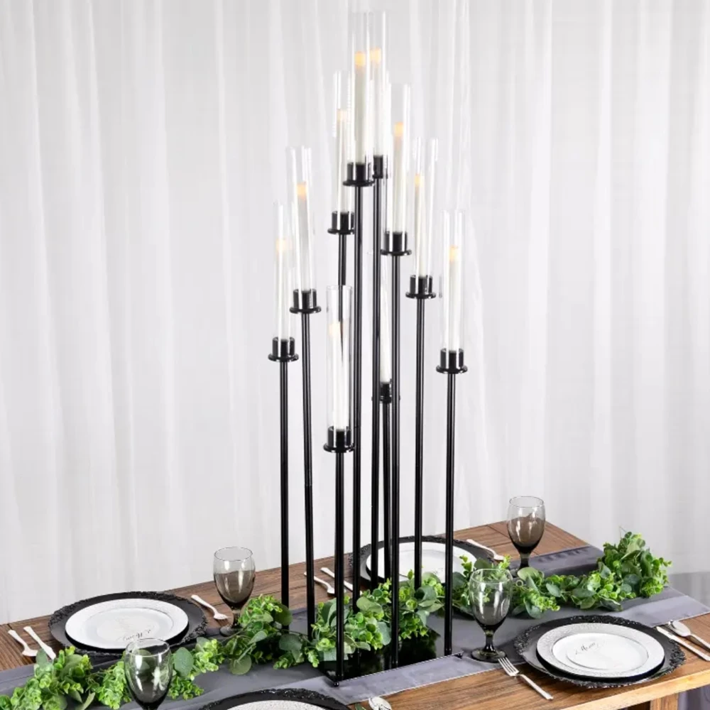 

5pcs/10pcs)Luxury Wedding sliver/white/gold/10 Candle Taper Candle Holder Candle Holder Ornament Wedding black candelabra