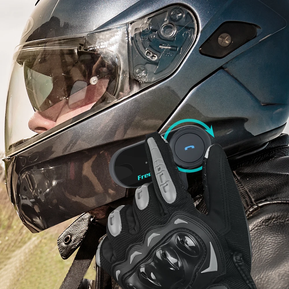 Freedconn Helm Bluetooth Headset Gruppe Motorrad Intercom Kopfhörer FM Musik Teilen Intercomunicador bis zu 6 Fahrer T Com VB – Detail 17