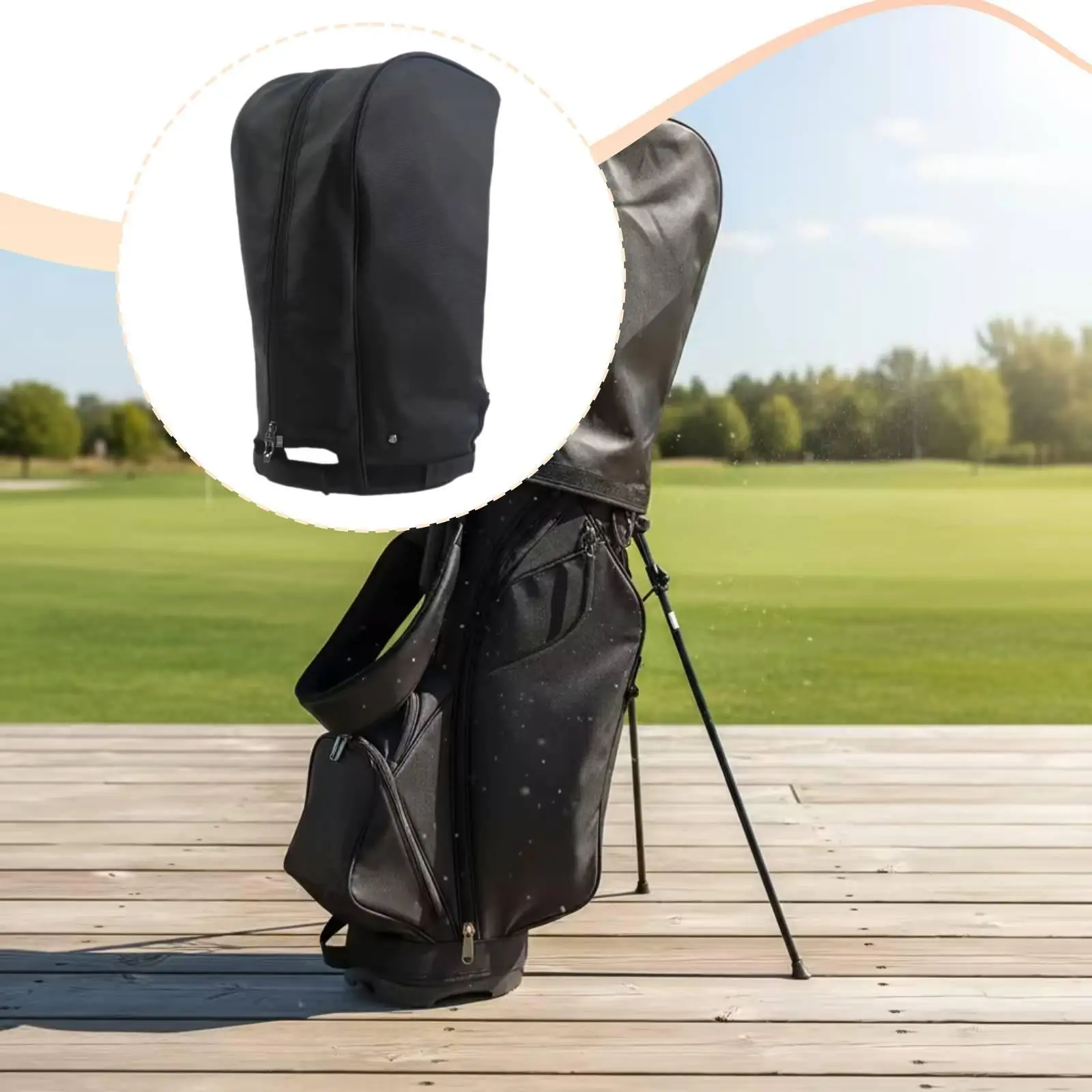 Golf Bag Rain Cover Lightweight Foldable Oxford Cloth Hood Waterproof Accessory for Cart Tour and Standard Bags