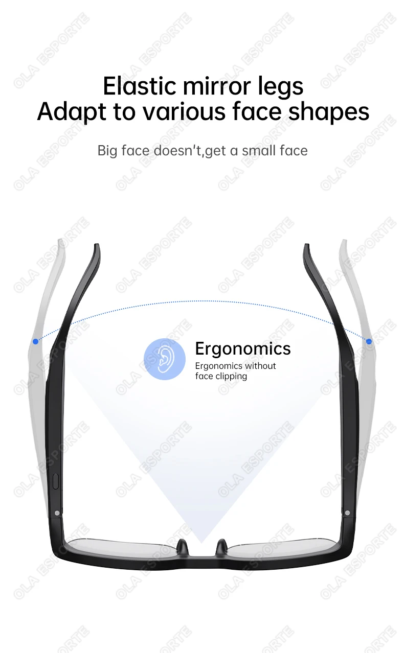 Sonnenbrille mit KI-Übersetzung, TF-Karte, Bluetooth, Gesprächsaufzeichnung, Musikwiedergabe, Smarte Sonnenbrille für Männer und Frauen HT30 – Detail 12
