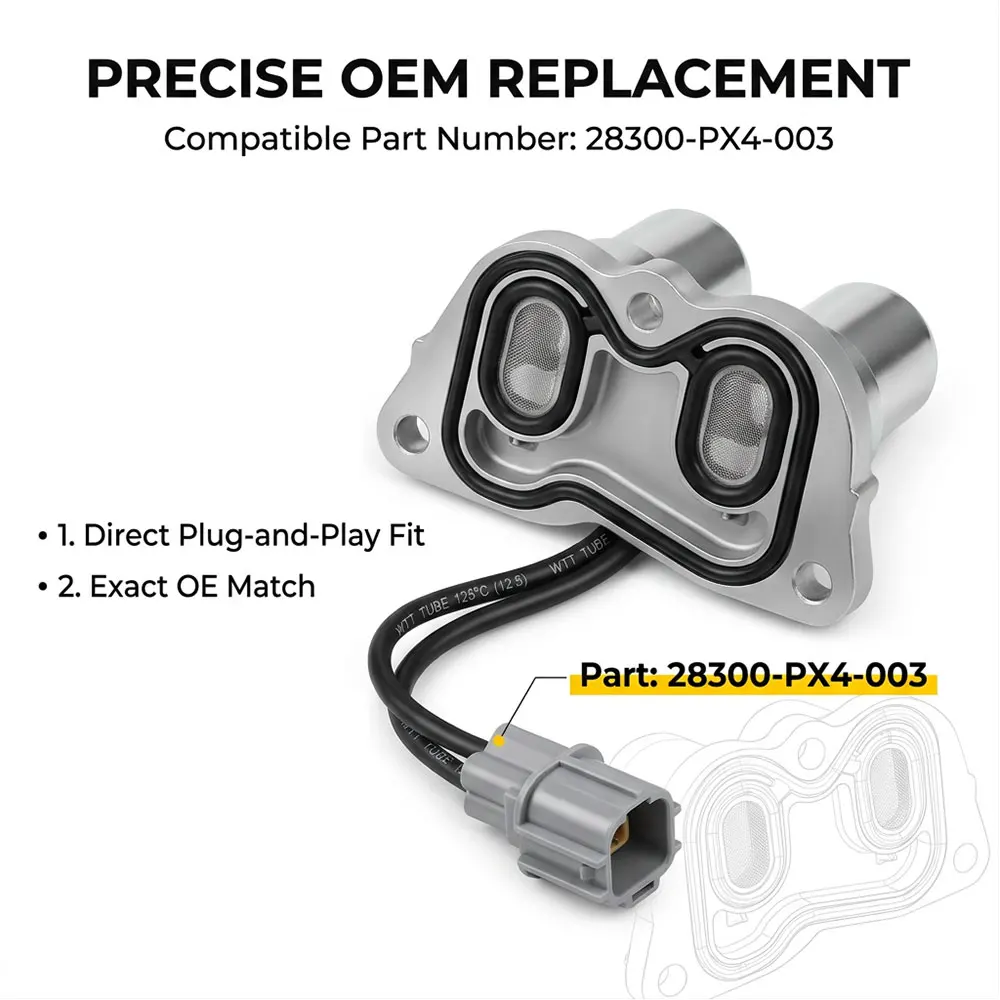 

For Honda Accord 2.3 Acura CL Odyssey 2.2L 2.3L Prelude 2.2L Transmission Control Lock-Up Solenoid 28300PX4003 28300-PX4-003