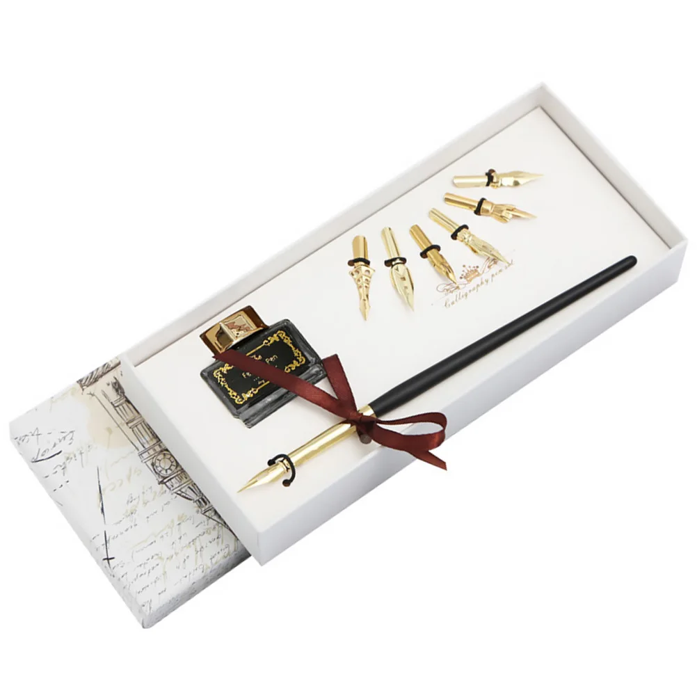 

1Set Retro Dip Pen Set Premium Calligraphy Ink Pens for Writing Drawing Creative Signature Gift Kit Retro Dip Pen Set