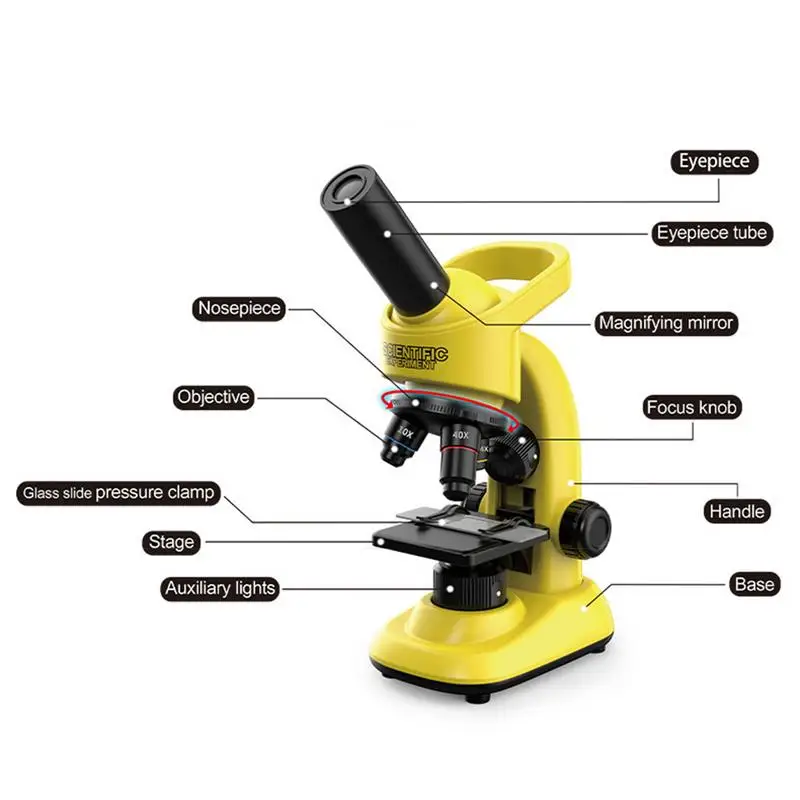 Microscope For Kids Explorer Kit LED Light Preschool Science 40X to 16000X Magnification Science Kit With An Easy To Use Kids